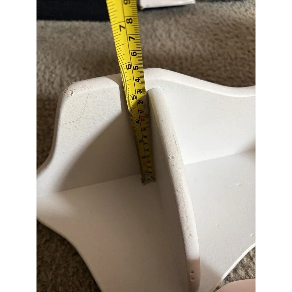White Painted Wooden 3 Tier Corner Shelf W Rail Cottage Core
